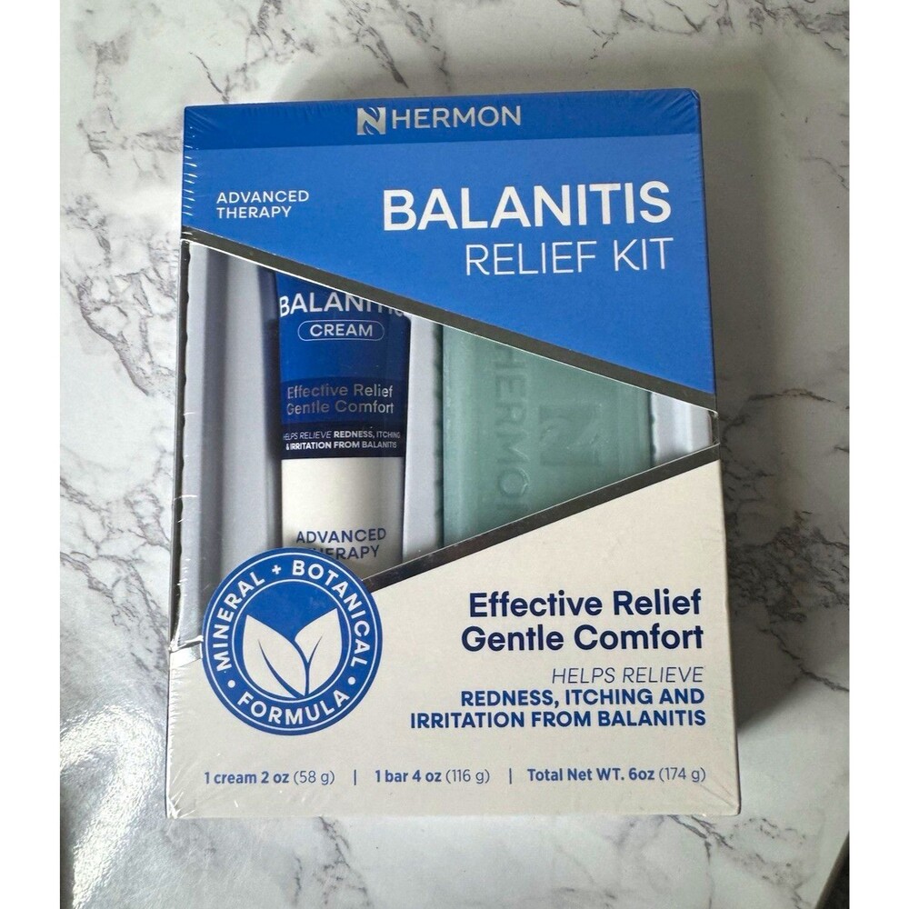 HERMON Advanced Therapy Balanitis Kit Cream + Soap Bar 6 oz